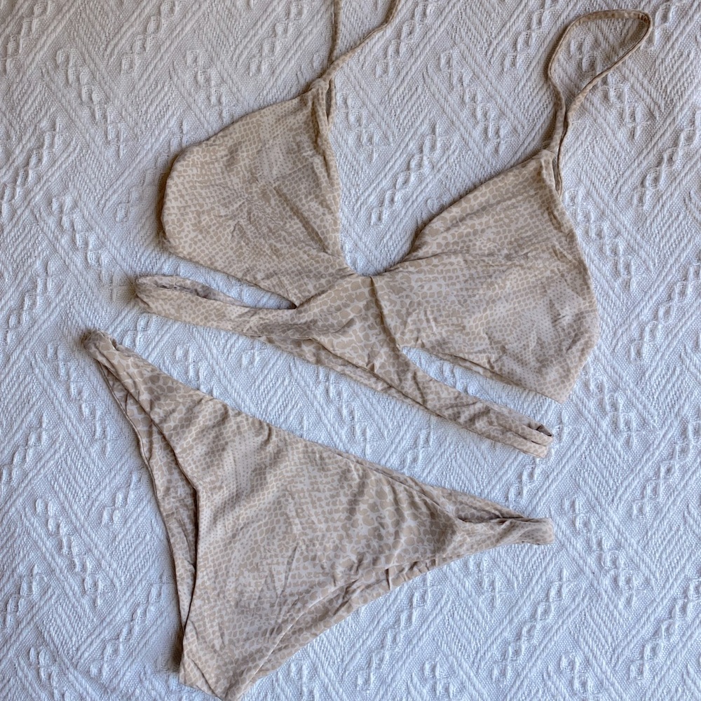 Acacia Swimwear Light Snake Print Bikini Set